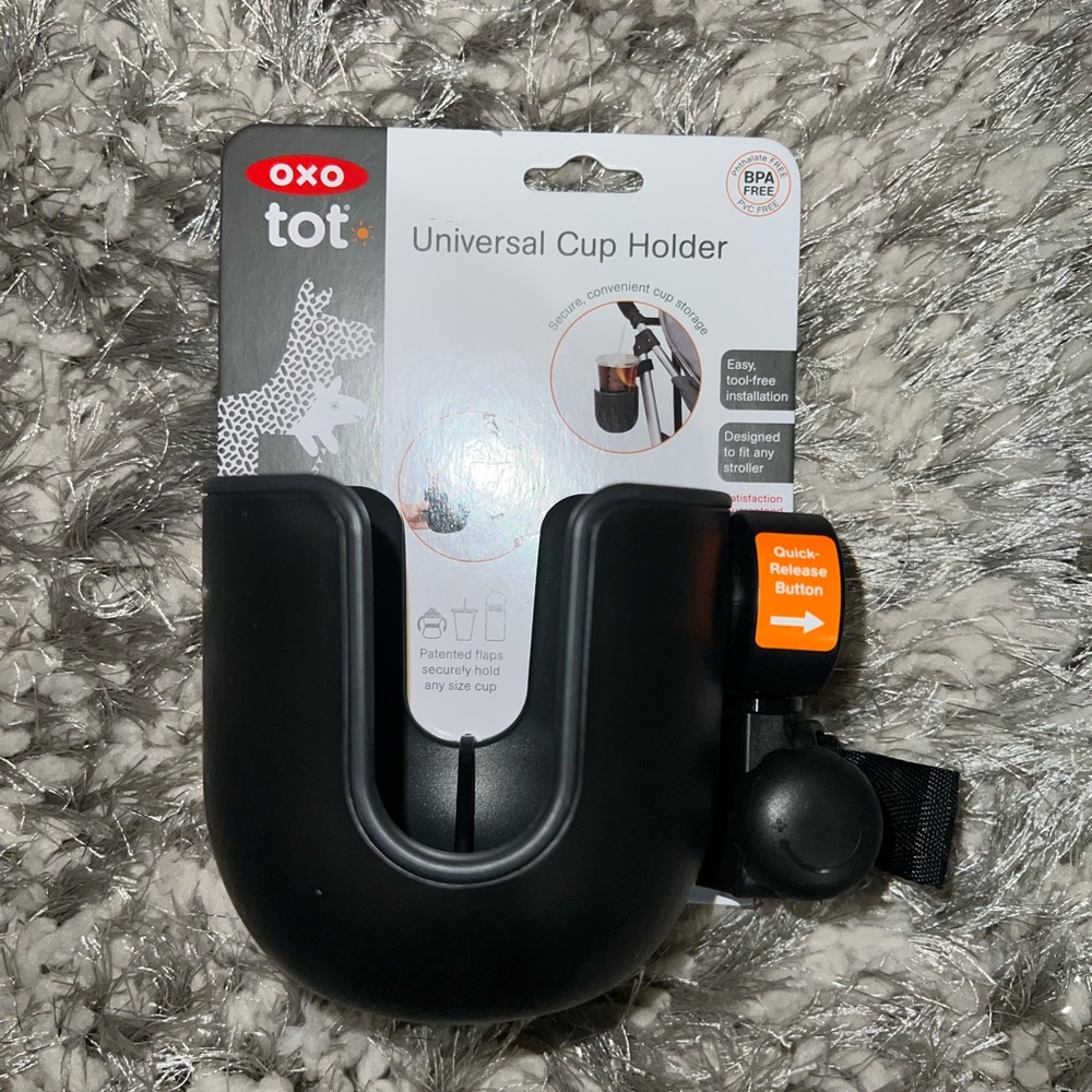 Universal stroller cup holder